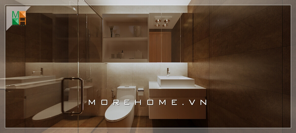 Mẫu nhà tắm kết hợp nhà vệ sinh tiện nghi, hiện đại phù hợp cho chung cư cao cấp, nhà phố, biệt thự. Thiết kế chung cư