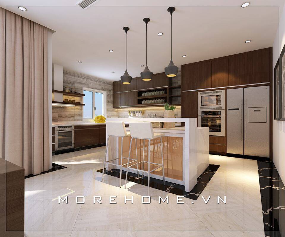 Thiết kế nội thất phòng bếp hiện đại - tân cổ điển - MOREHOME