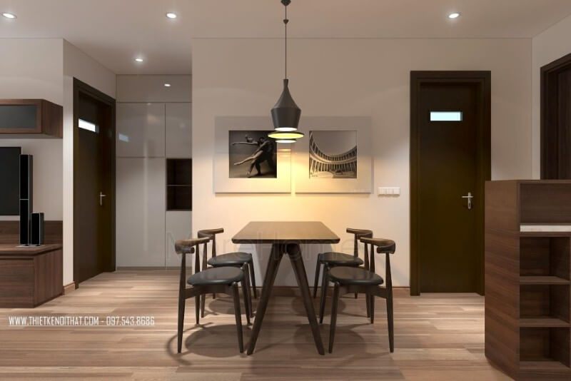 Tạo ra một thiết kế nội thất phòng ăn chung cư theo phong cách hiện đại.